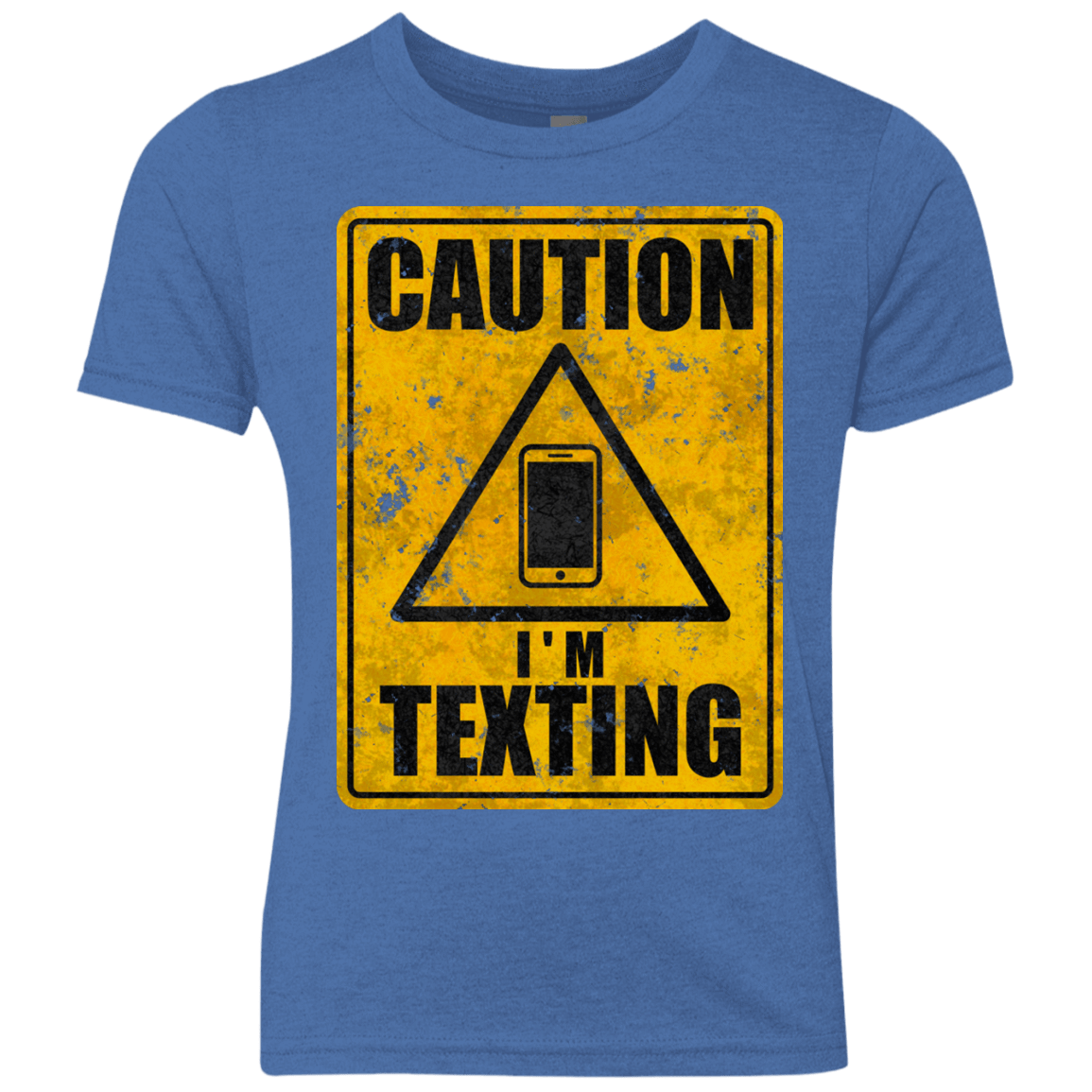 T-Shirts Vintage Royal / YXS Caution I'm Texting Youth Triblend T-Shirt