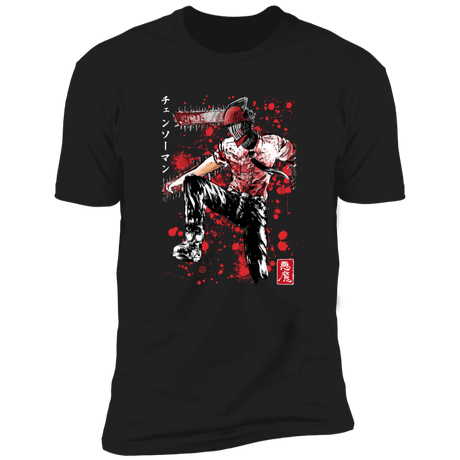 T-Shirts Black / X-Small Chainsaw Man sumi-e Men's Premium T-Shirt