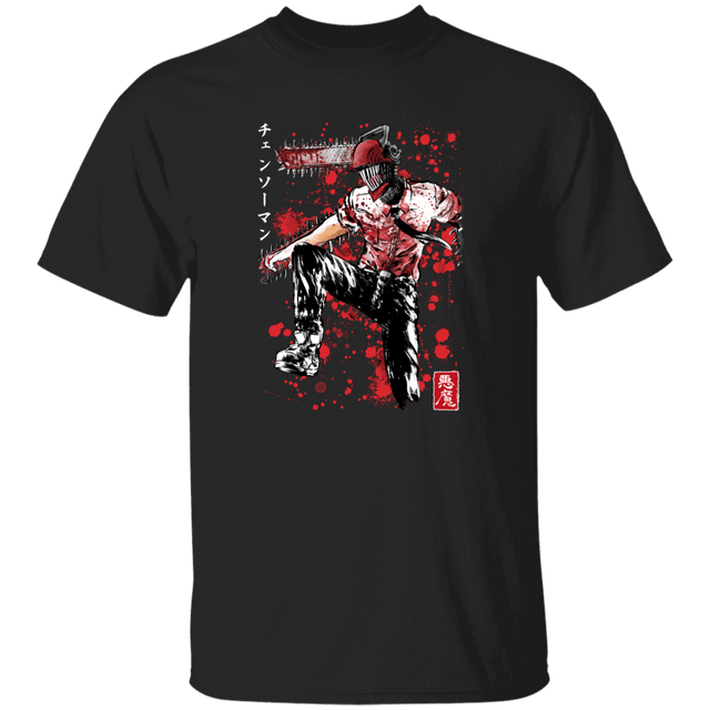 T-Shirts Black / YXS Chainsaw Man sumi-e Youth T-Shirt