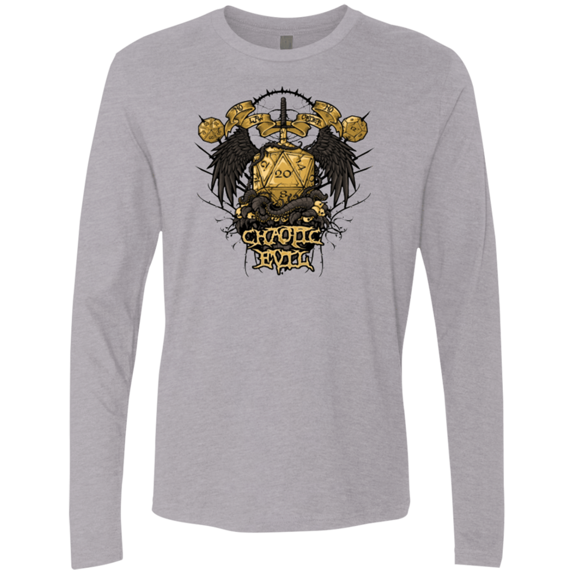 T-Shirts Heather Grey / Small CHAOTIC EVIL Men's Premium Long Sleeve
