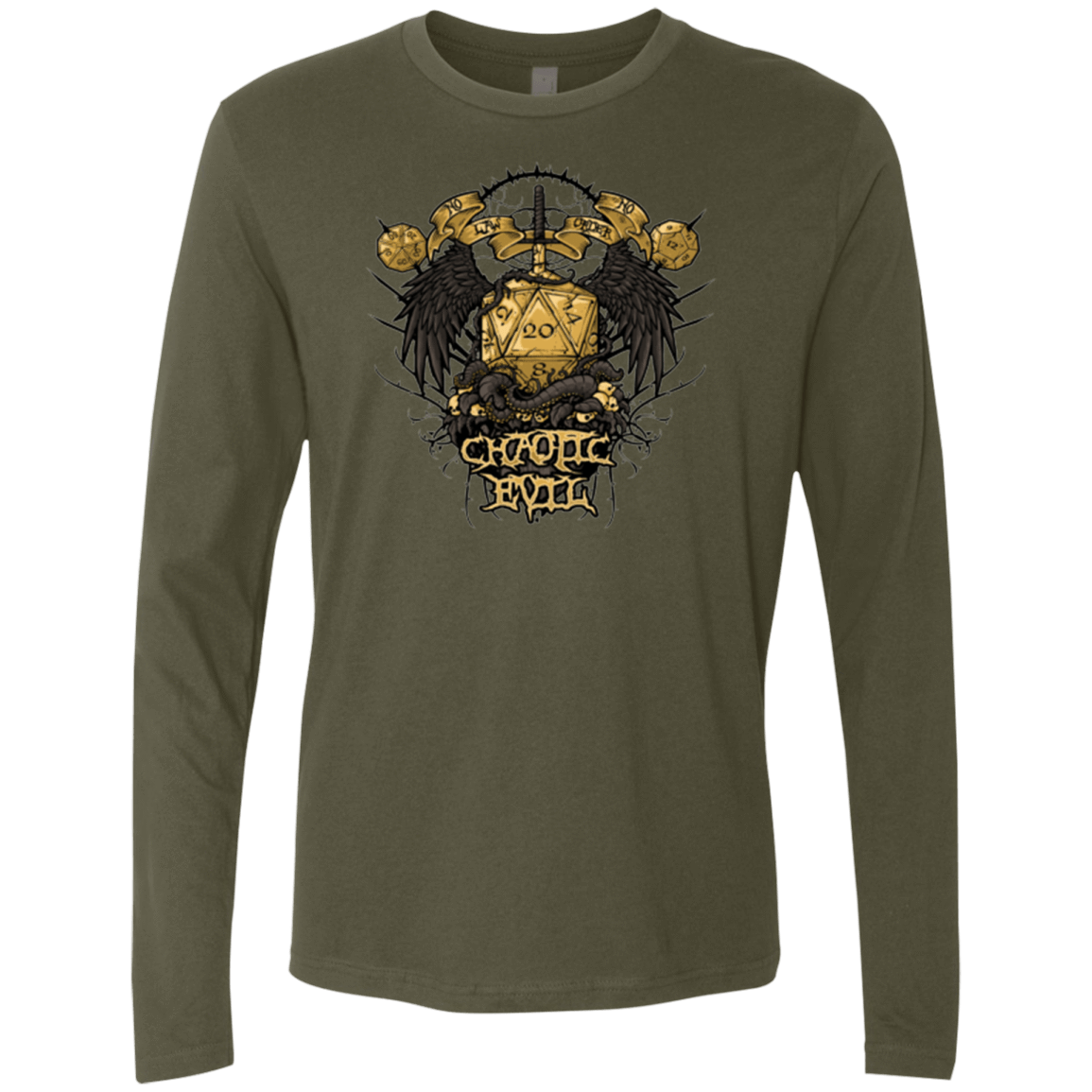 T-Shirts Military Green / Small CHAOTIC EVIL Men's Premium Long Sleeve