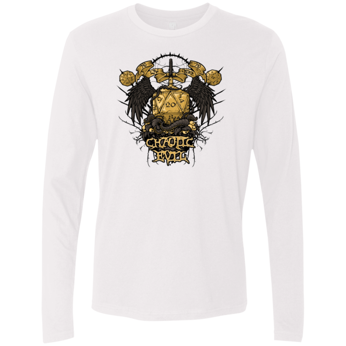 T-Shirts White / Small CHAOTIC EVIL Men's Premium Long Sleeve