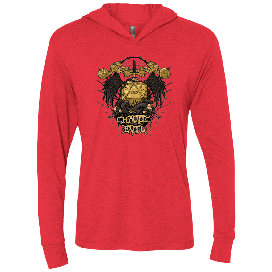 T-Shirts Vintage Red / X-Small CHAOTIC EVIL Triblend Long Sleeve Hoodie Tee