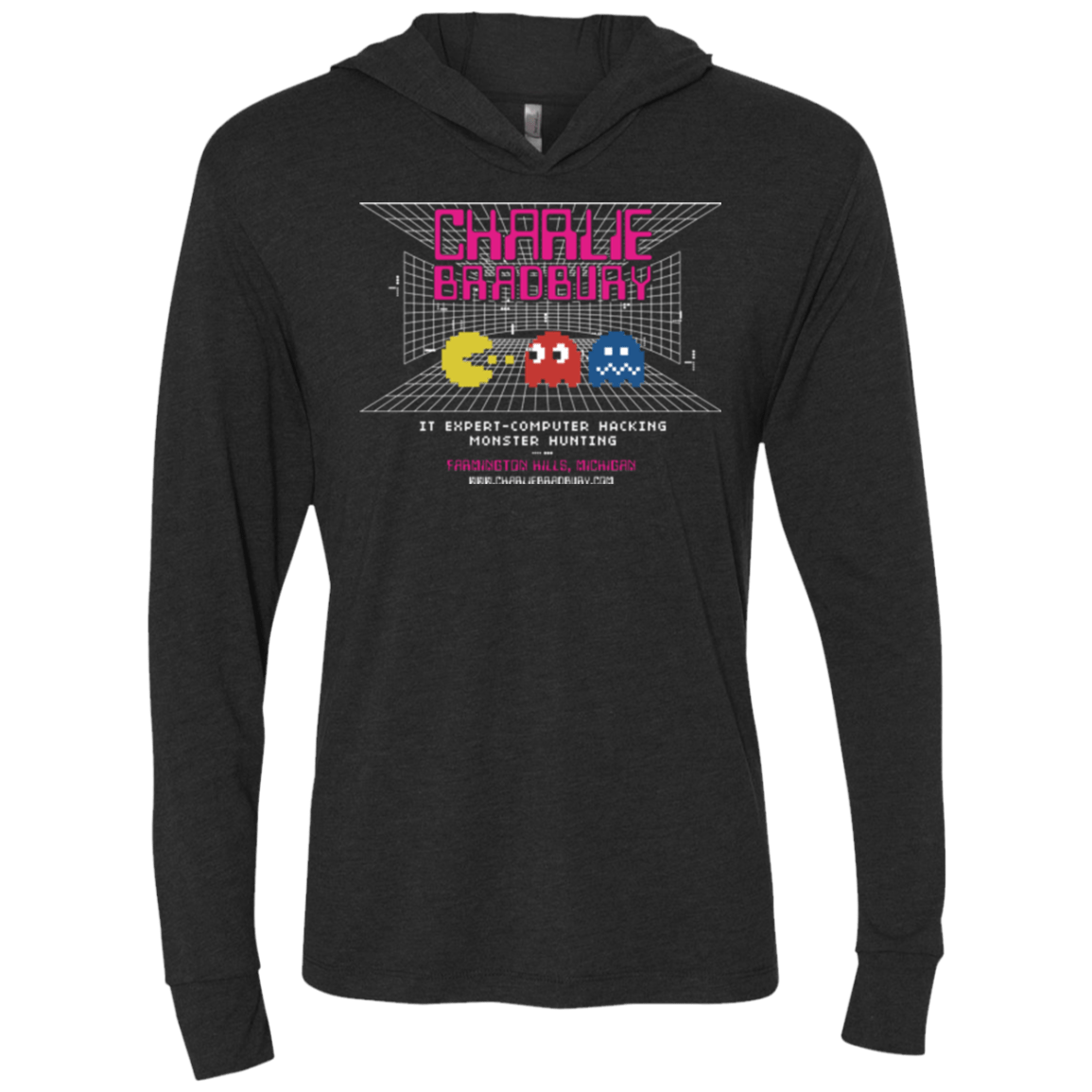 T-Shirts Vintage Black / X-Small Charlie Bradbury IT Triblend Long Sleeve Hoodie Tee