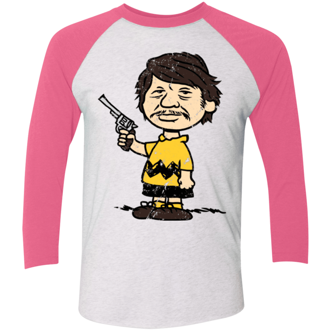 T-Shirts Heather White/Vintage Pink / X-Small Charlie Brownson Men's Triblend 3/4 Sleeve