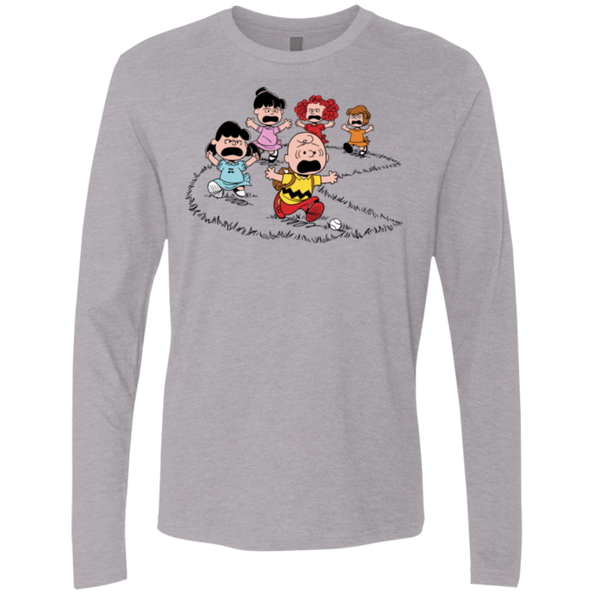T-Shirts Heather Grey / Small Charlie Pac Man Men's Premium Long Sleeve