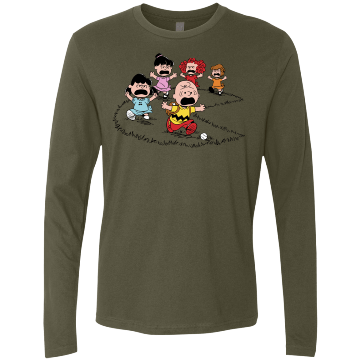 T-Shirts Military Green / Small Charlie Pac Man Men's Premium Long Sleeve