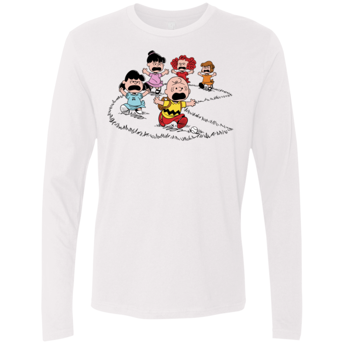 T-Shirts White / Small Charlie Pac Man Men's Premium Long Sleeve