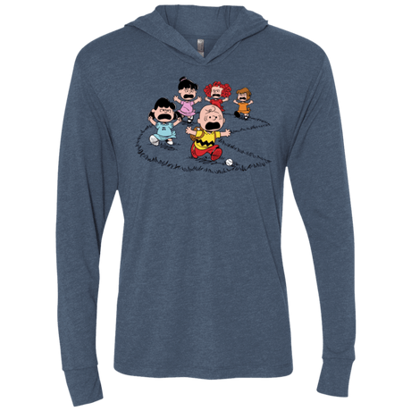 T-Shirts Indigo / X-Small Charlie Pac Man Triblend Long Sleeve Hoodie Tee