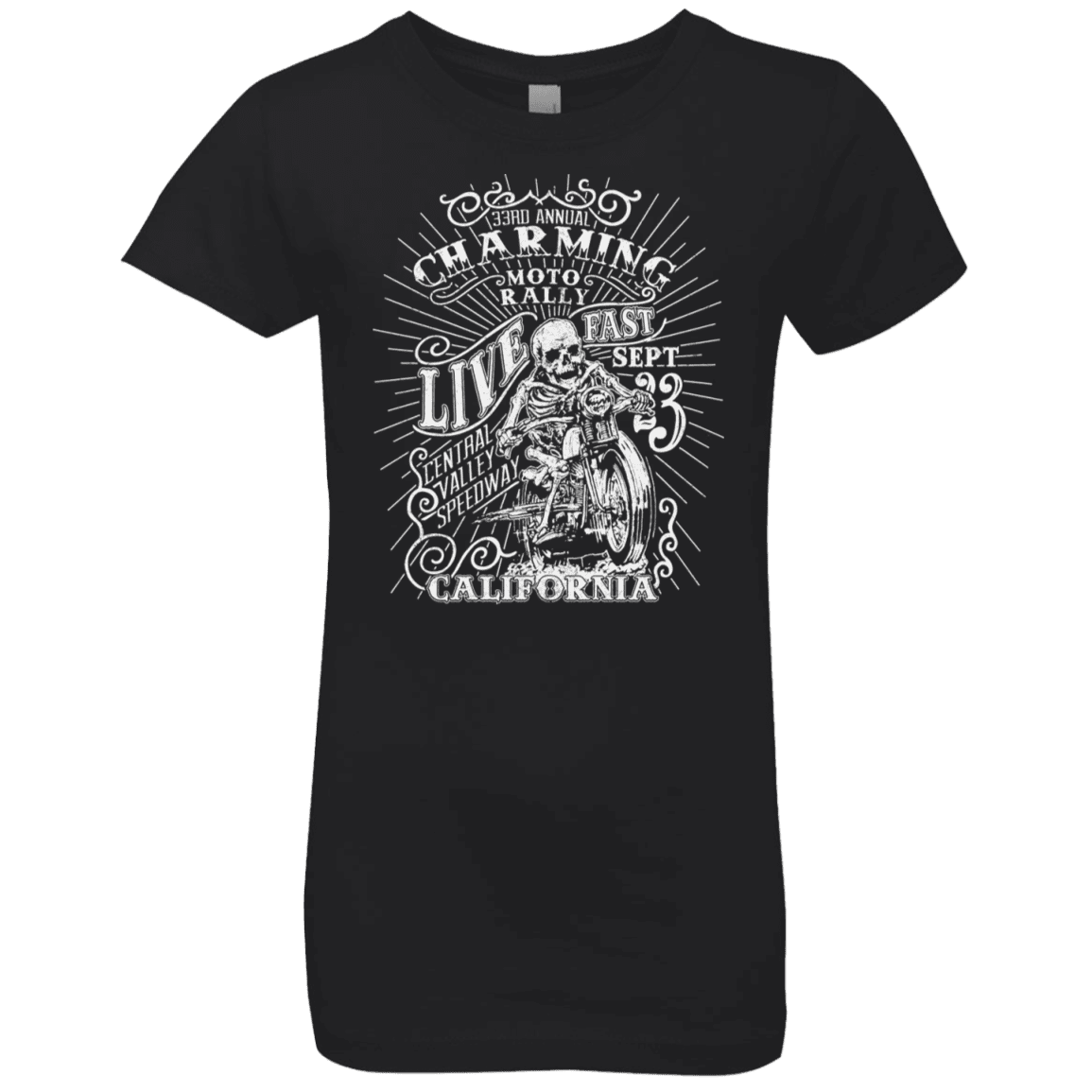 T-Shirts Black / YXS Charming Moto Rally Girls Premium T-Shirt