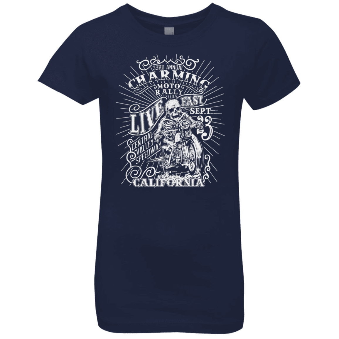 T-Shirts Midnight Navy / YXS Charming Moto Rally Girls Premium T-Shirt
