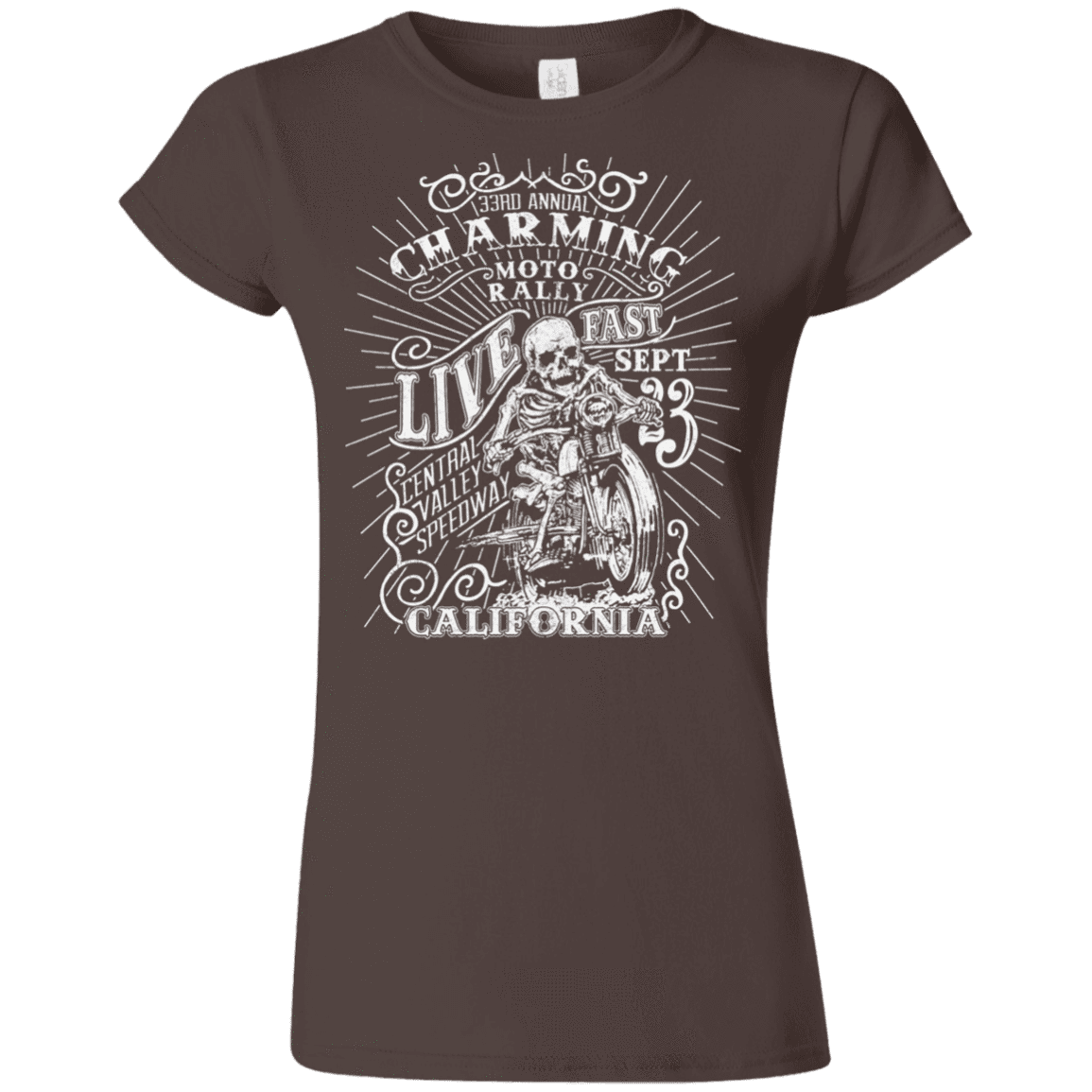 T-Shirts Dark Chocolate / S Charming Moto Rally Junior Slimmer-Fit T-Shirt