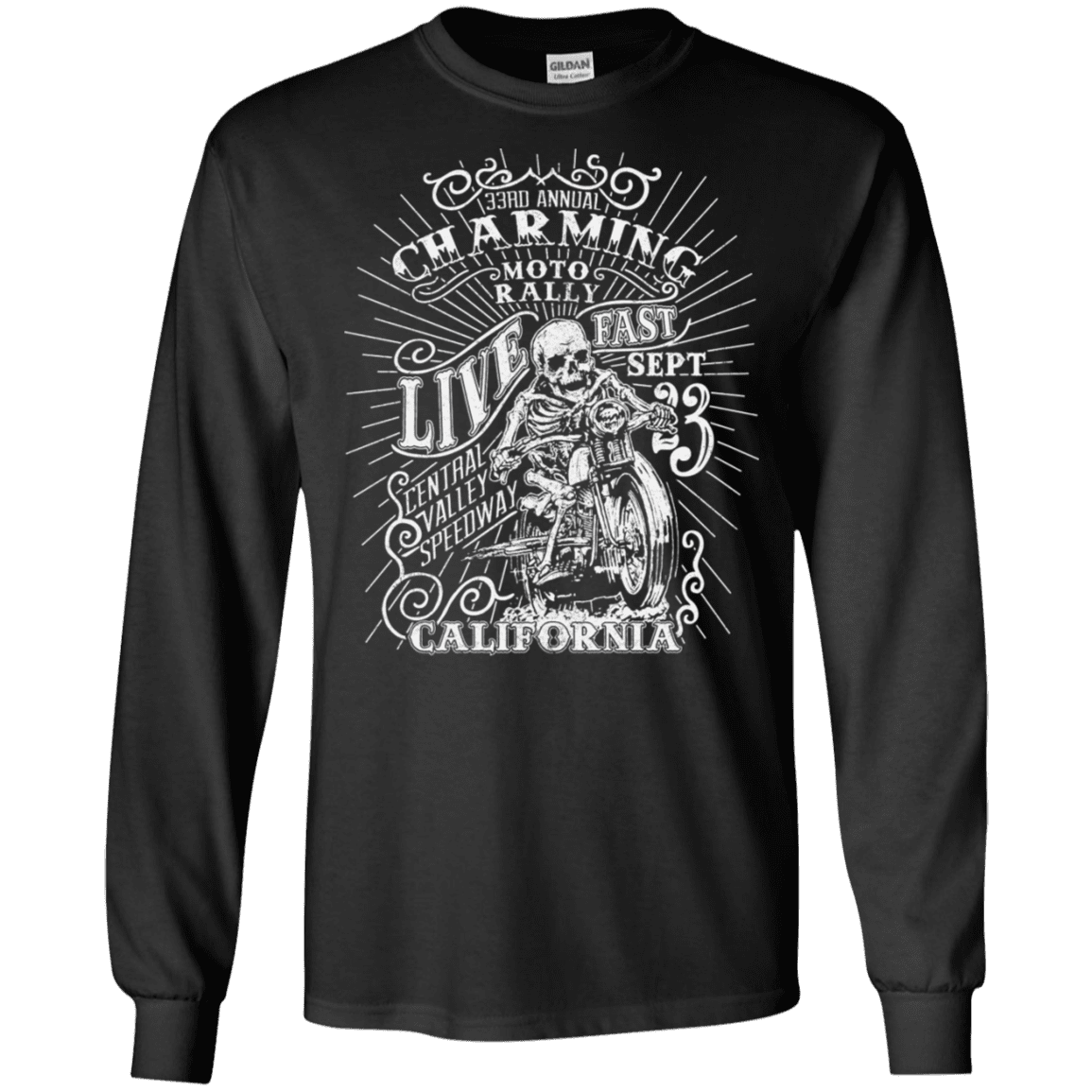 T-Shirts Black / S Charming Moto Rally Men's Long Sleeve T-Shirt