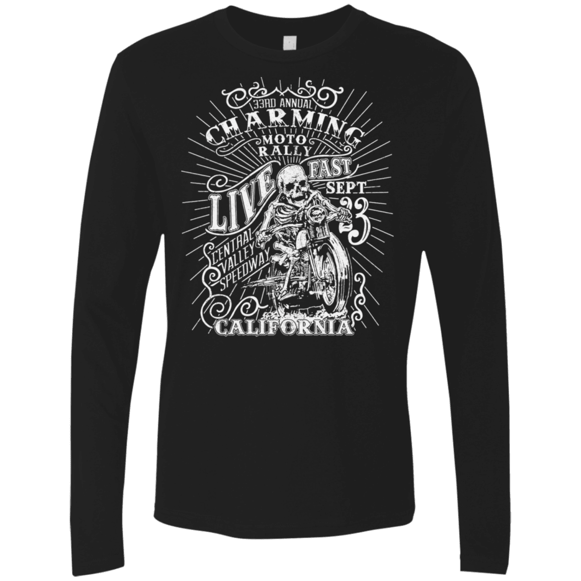 T-Shirts Black / S Charming Moto Rally Men's Premium Long Sleeve