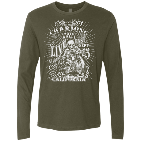 T-Shirts Military Green / S Charming Moto Rally Men's Premium Long Sleeve