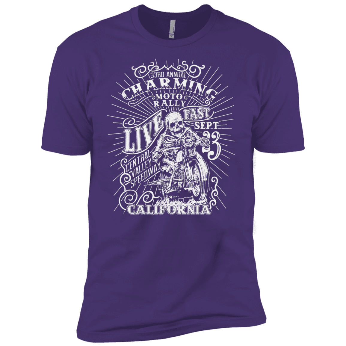 T-Shirts Purple Rush/ / X-Small Charming Moto Rally Men's Premium T-Shirt