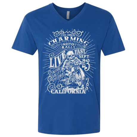 T-Shirts Royal / X-Small Charming Moto Rally Men's Premium V-Neck