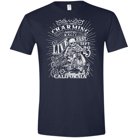 T-Shirts Navy / X-Small Charming Moto Rally Men's Semi-Fitted Softstyle