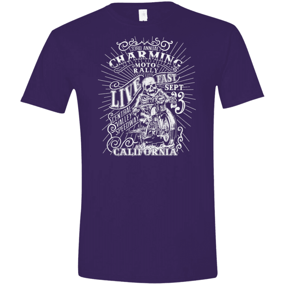 T-Shirts Purple / S Charming Moto Rally Men's Semi-Fitted Softstyle
