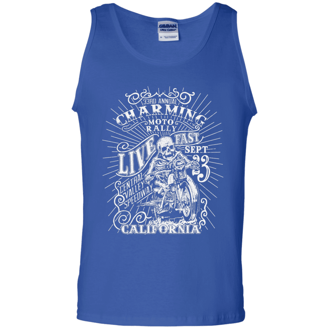 T-Shirts Royal / S Charming Moto Rally Men's Tank Top