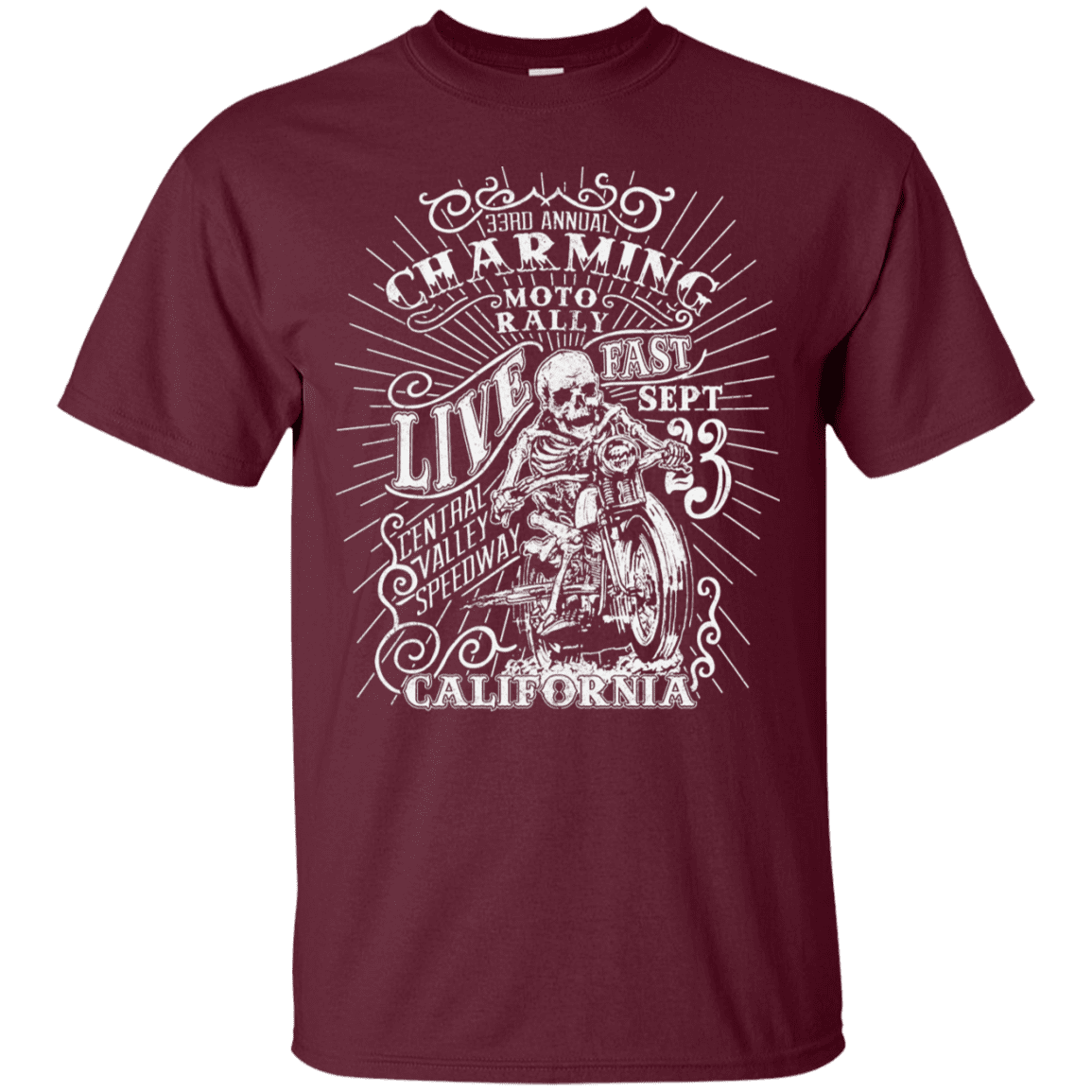 T-Shirts Maroon / S Charming Moto Rally T-Shirt