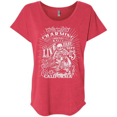 T-Shirts Vintage Red / X-Small Charming Moto Rally Triblend Dolman Sleeve
