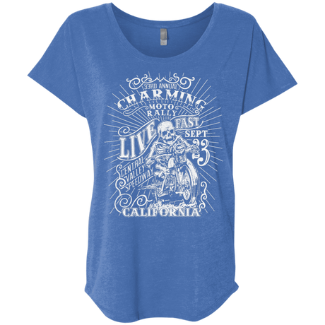 T-Shirts Vintage Royal / X-Small Charming Moto Rally Triblend Dolman Sleeve