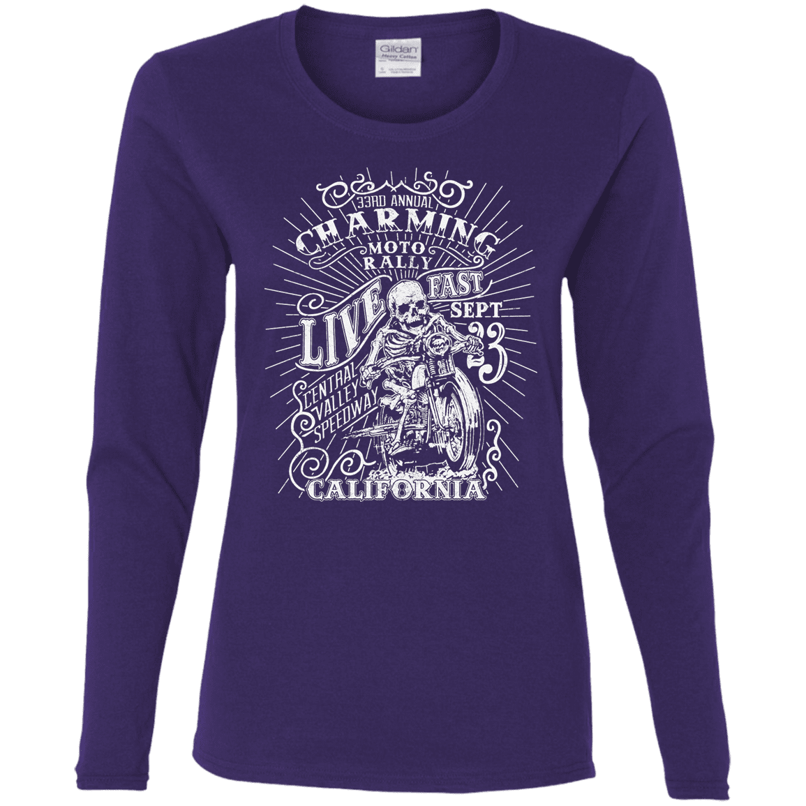 T-Shirts Purple / S Charming Moto Rally Women's Long Sleeve T-Shirt