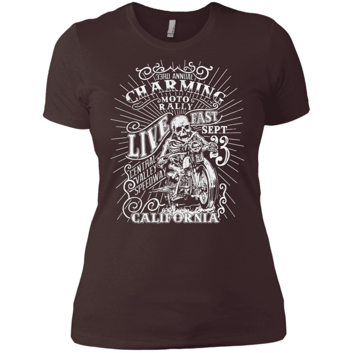 T-Shirts Dark Chocolate / X-Small Charming Moto Rally Women's Premium T-Shirt