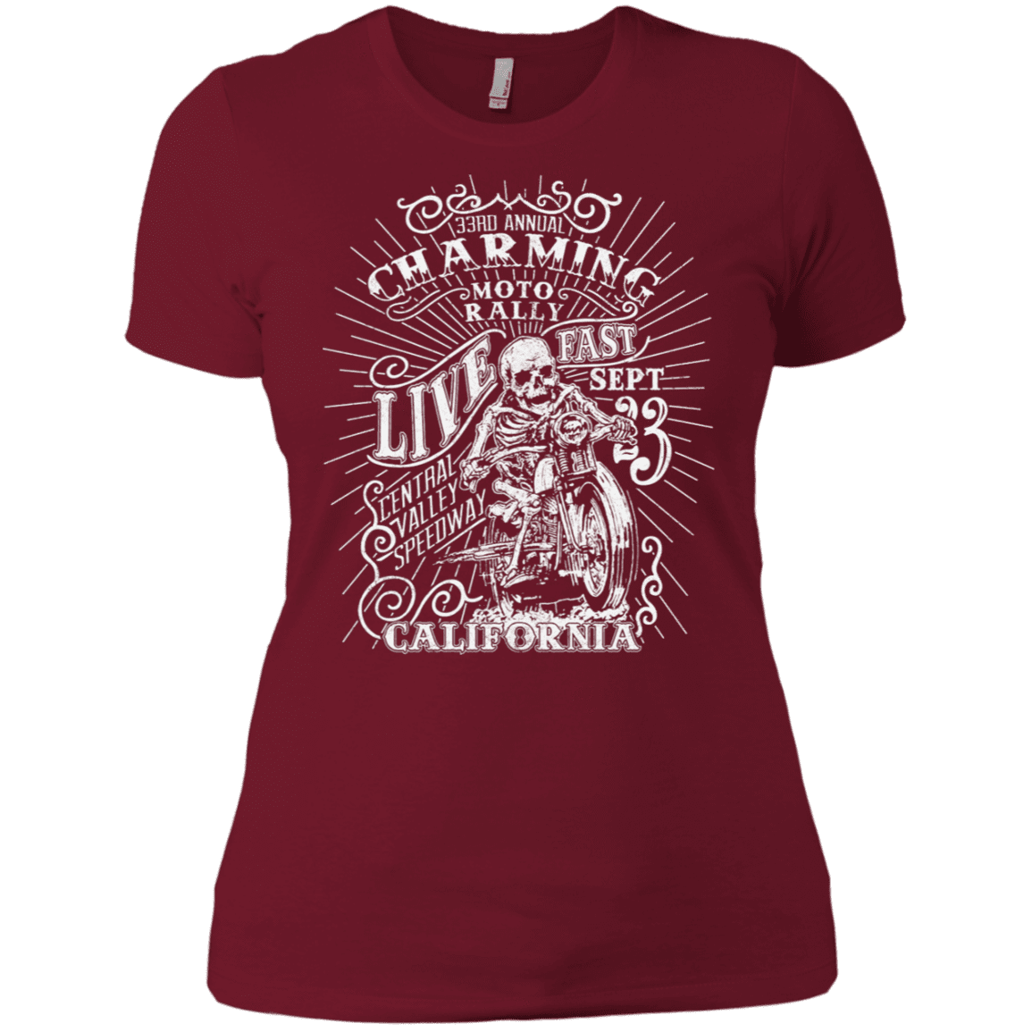 T-Shirts Scarlet / X-Small Charming Moto Rally Women's Premium T-Shirt