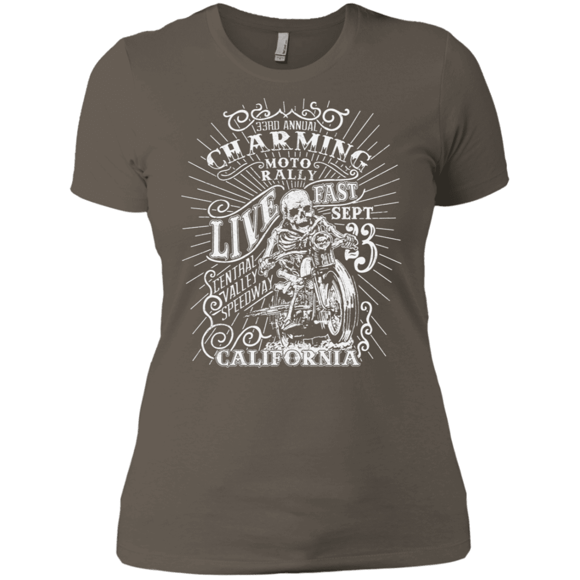 T-Shirts Warm Grey / X-Small Charming Moto Rally Women's Premium T-Shirt