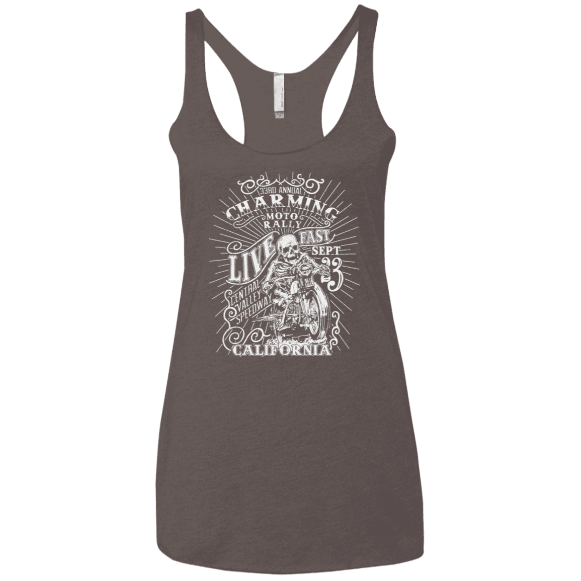 T-Shirts Macchiato / X-Small Charming Moto Rally Women's Triblend Racerback Tank