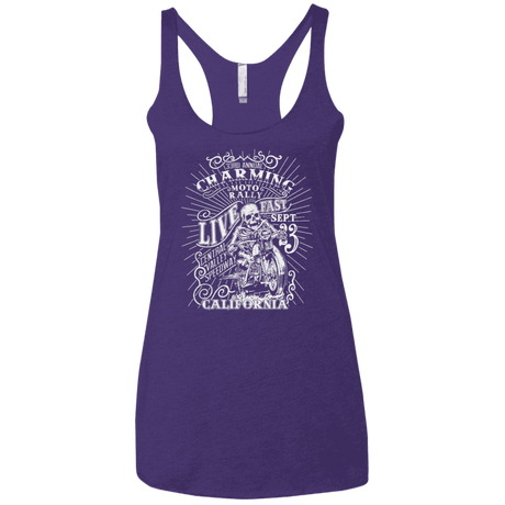T-Shirts Purple Rush / X-Small Charming Moto Rally Women's Triblend Racerback Tank