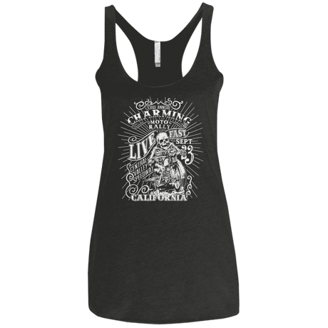 T-Shirts Vintage Black / X-Small Charming Moto Rally Women's Triblend Racerback Tank