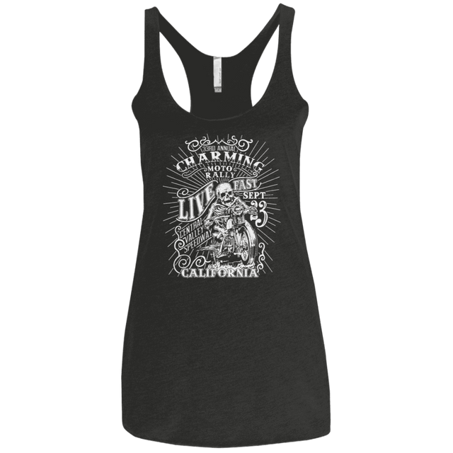 T-Shirts Vintage Black / X-Small Charming Moto Rally Women's Triblend Racerback Tank