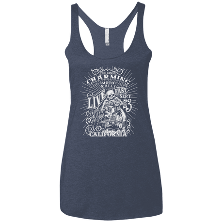 T-Shirts Vintage Navy / X-Small Charming Moto Rally Women's Triblend Racerback Tank