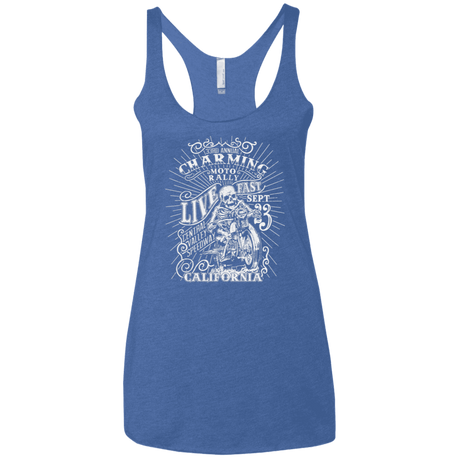 T-Shirts Vintage Royal / X-Small Charming Moto Rally Women's Triblend Racerback Tank