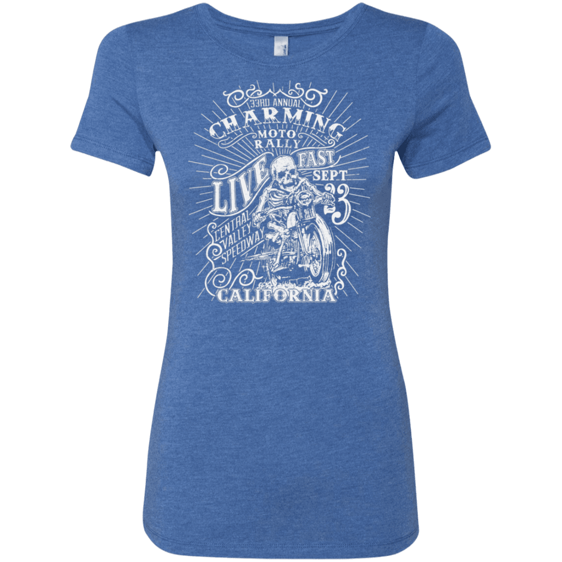 T-Shirts Vintage Royal / S Charming Moto Rally Women's Triblend T-Shirt