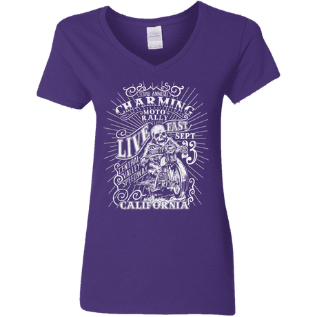 T-Shirts Purple / S Charming Moto Rally Women's V-Neck T-Shirt