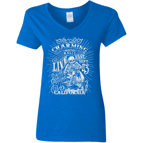 T-Shirts Royal / S Charming Moto Rally Women's V-Neck T-Shirt