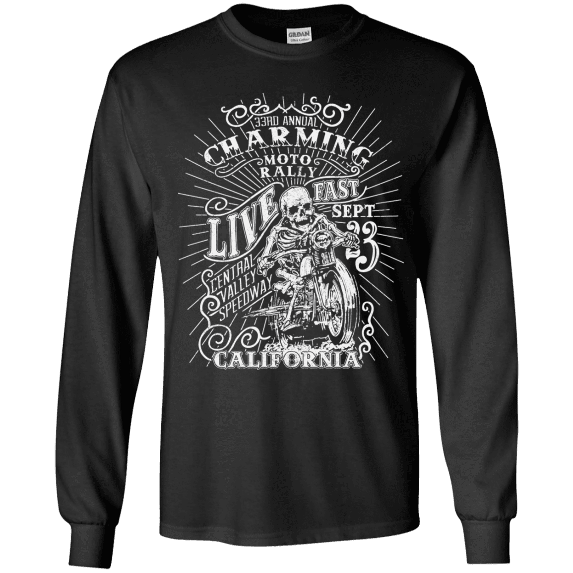T-Shirts Black / YS Charming Moto Rally Youth Long Sleeve T-Shirt