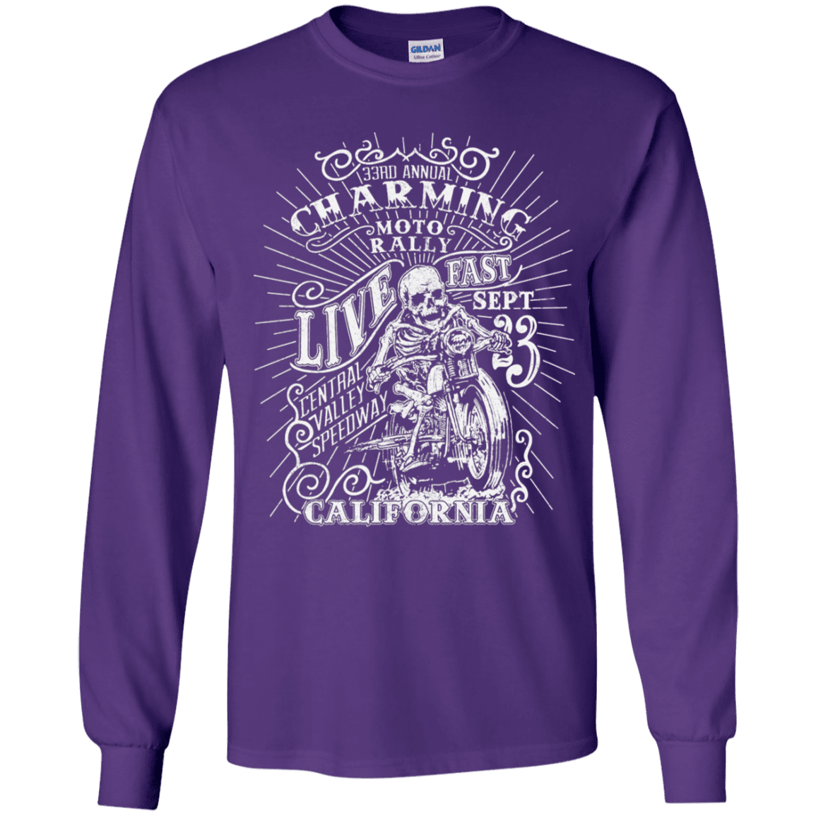 T-Shirts Purple / YS Charming Moto Rally Youth Long Sleeve T-Shirt