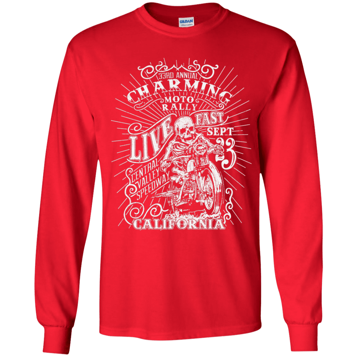 T-Shirts Red / YS Charming Moto Rally Youth Long Sleeve T-Shirt
