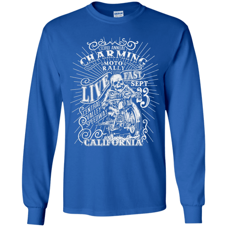 T-Shirts Royal / YS Charming Moto Rally Youth Long Sleeve T-Shirt