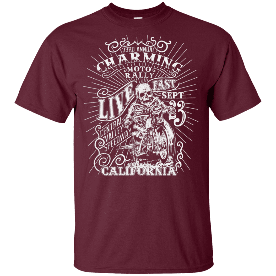 T-Shirts Maroon / YXS Charming Moto Rally Youth T-Shirt