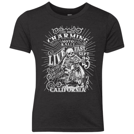 T-Shirts Vintage Black / YXS Charming Moto Rally Youth Triblend T-Shirt