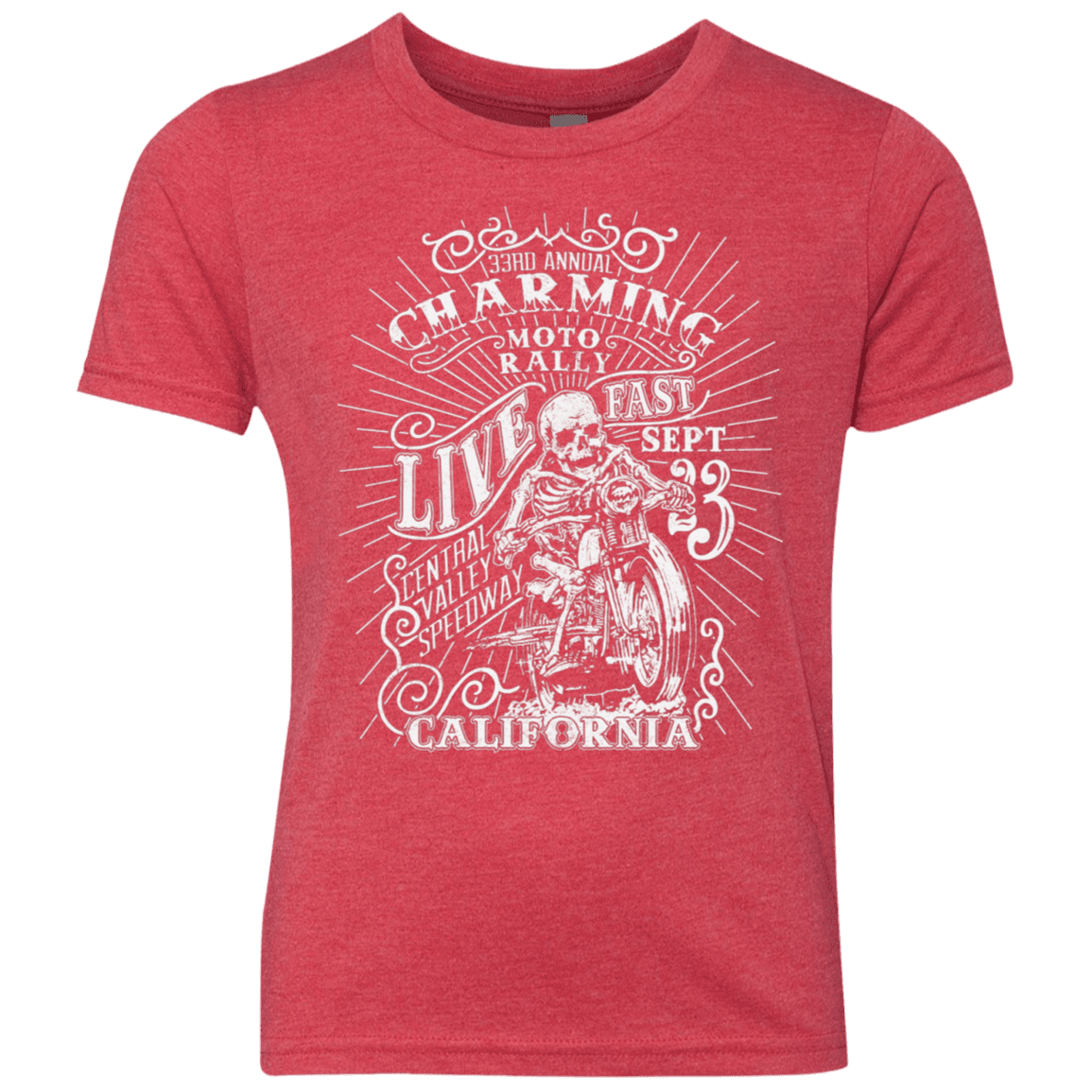T-Shirts Vintage Red / YXS Charming Moto Rally Youth Triblend T-Shirt