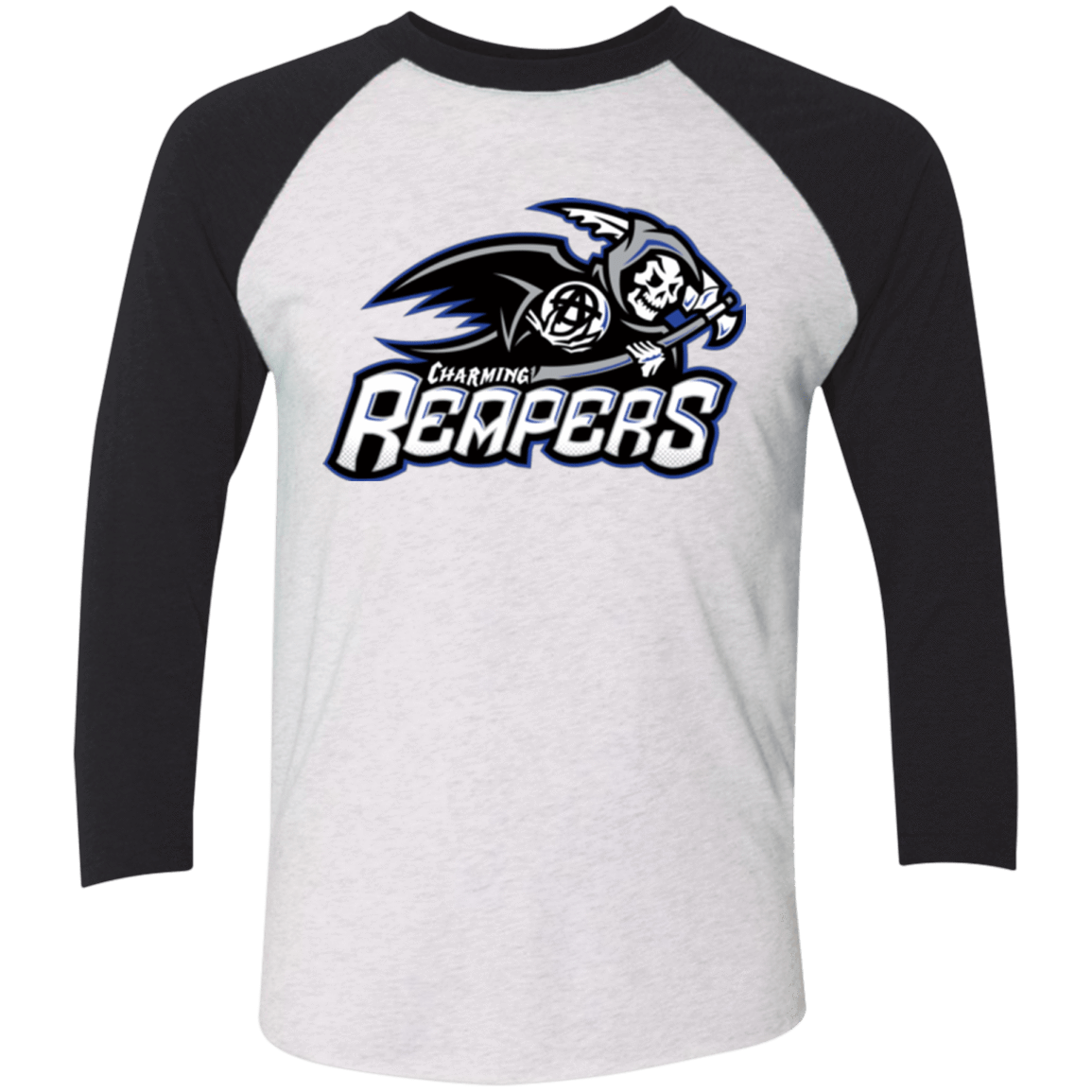 T-Shirts Heather White/Vintage Black / X-Small Charming Reapers Triblend 3/4 Sleeve