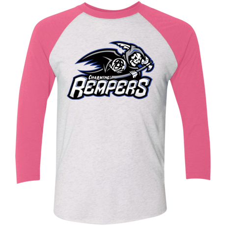 T-Shirts Heather White/Vintage Pink / X-Small Charming Reapers Triblend 3/4 Sleeve