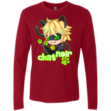 T-Shirts Cardinal / Small Chat Noir Men's Premium Long Sleeve